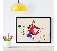 Nacnic Fred Astaire Affiche avec la Conception d'aquarelle. Mélanger avec des Feuilles de Style Aquarelle pour la décoration intérieure. Format A4