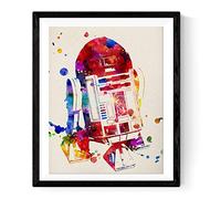 Nacnic Impressions d'encadrement de Style Aquarelle R2D2. Cadeaux Bon marché pour Les Hommes. Feuilles d'encadrement. Papier 250 grmes, sans Cadre.