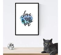 Nacnic Imprimer heureux avec des messages coloridos.Poster 'Love Is In The Air' pour le cadrage. A4
