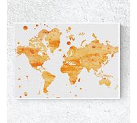 Nacnic Imprimer pour Le Cadrage Carte du Monde avec des Couleurs Jaunes. Format A4