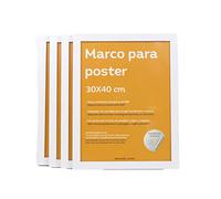 Nacnic Jeu de 4 cadre photo classique solide pour protéger et afficher des photos, diplômes, panneaux d'affichage, pressions d'art. dans différentes tailles et couleurs. Blanc, taille 30x40 cm