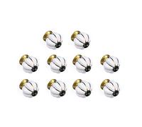 Nacnic Jeu de 8 poignées de céramique blanc avec des détails dorés, peint à la main. Tireurs à la main pour armoires, tiroirs et confortables. Poignées classiques de 40 mm de diamètre.