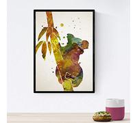 Nacnic Koala Poster Un Style Aquarelle. Feuilles Animaux décoration intérieure de Style Aquarelle. Cadre de Format A4