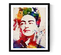 Nacnic Lame pour sous-verre Frida Kahlo style aquarelle. Poster XXL. Poster avec imágen de Frida Kahlo style aquarelle (Explosion de couleur). Lame de la mítica pintora en taille 50 x 70 cm