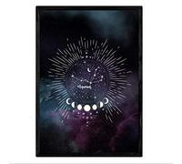 Nacnic Laminant avec la Constellation du Verseau. Affiche avec Le Symbole du Zodiaque Format A3 et étoilé Fond de Ciel