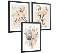 Nacnic Lot De 3 Affiches Anatomie Neuronale Posters Et Tableaux Avec Neurones Synapses Et Cerveau Style Floral Minimaliste Décoration Murale Médicale Taille A4 Cadre Noir
