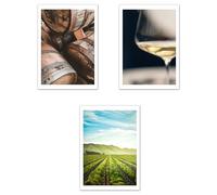 Nacnic Lot De 3 Affiches Illustration Imprimée De Vignoble Italien Décoration Murale Dans Un Style Photographique Moderne Pour Cuisine Cave Bar Garde-Manger Salle À Manger A4 Sans Cadre