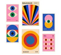 Nacnic Lot de 6 Affiches Formes et yeux géométriques Bauhaus illustration design pour décorer les murs de la maison. Chambres, bureau A3 et A4 Sans cadre