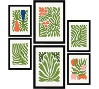 Nacnic Lot de 6 affiches Minimalisme aux couleurs vives. À feuilles persistantes. Impressions de paysage et de nature pour la décoration intérieure et la décoration. A3 et A4, sans cadres.