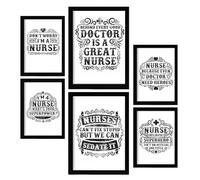 Nacnic Lot de 6 Infirmière Affiches. Dans Citations rustiques. Impressions décoratives esthétiques pour votre salon, chambre, maison Tailles A4 et A3