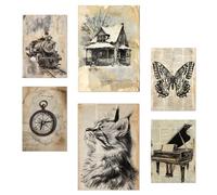 Nacnic Lot de 6 Style de vie vintage Affiches avec illustration design pour décorer les murs de la maison. Chambres, bureau, boutique au A3 et A4 Sans cadre