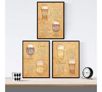 Nacnic Pack Posters de bières et de shots. Feuilles d'affiche de bière rétro. Affiches d'alcool et de boissons pour les bars. Format A4 sans cadre