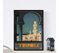 Nacnic Poster ancien. Affiche vintage France et Italie. Apprenez à connaître Tripoli. Format A4 Sans cadre.
