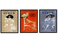 Nacnic Poster anciens. Affiches avec de vieilles annonces. Trois Affiches vintage de femmes. Format A4 sans cadre