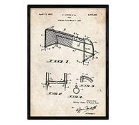 Nacnic Poster but de football de brevet. Feuille avec le vieux brevet de dessin en format A3 et vintage background