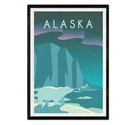 Nacnic Poster d´Alaska. Style vintage. Affiche de la ville en couleurs. Annonce d´Alaska, au format A4 sans cadre