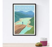Nacnic Poster de Norvège. Style vintage. Affiche de la ville en couleurs. Annonce Norvège au format A4 Avec cadre.