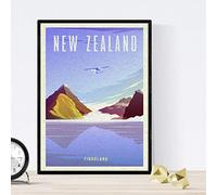 Nacnic Poster de Nouvelle Zélande. Style vintage. Affiche de la ville en couleurs. Annonce Nouvelle Zélande au format A3 Sans cadre.