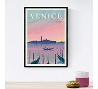 NACNIC Poster de Venise. Style vintage. Affiche de la ville en couleurs. Publicité de l'Italie, au format A3.