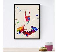 Nacnic Poster Image de Batman 3. Affiches avec design aquarelle de célèbres, acteurs, musiciens et caractères connus. Taille A4 avec cadre
