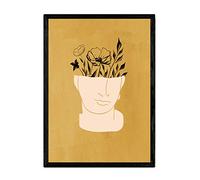 Nacnic Poster Images abstraites de Plantes. Dessins avec des Motifs de Plantes, de Feuilles et de Fleurs dans Les Tons de lumière et de la Terre. 'Aquarelle 11'. Format A3