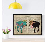 Nacnic Poster indiennes vaches sacrées. définitions Fiches animaux. Cadeau pour les amoureux des animaux. format A4