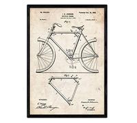 Nacnic Poster Marco vélo de brevet. Feuille avec le vieux brevet de dessin en format A3 et vintage background