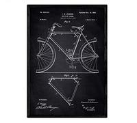 Nacnic Poster Marco vélo de brevet. Fiche avec l'ancien format A3 de brevet de conception avec fond noir