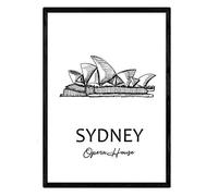 Nacnic Poster Sydney - Opera House. Feuilles avec les monuments des villes. format A3