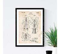 Nacnic Poster tire-bouchon de brevet. Feuille pour le cadrage. conceptions d'affiches, brevets, dessins célèbres inventions. Taille (A3)