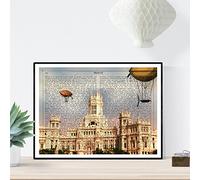 Nacnic Poster ville Madrid. Style vintage. Illustration, photographie et collage avec l'histoire de Madrid. Format A4 sans cadre