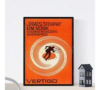 Nacnic Poster vintage. Affiche de film vintage Vertigo - Hitchcock. A4 Sans cadre.