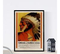 Nacnic Poster vintage. Affiche vintage Amérique. Indiens de Californie. A4 Sans cadre.