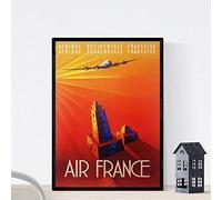 Nacnic Poster vintage. Affiche vintage de la France et de l'Italie. Voyager avec Air France. A3 Sans cadre.