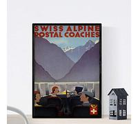 Nacnic Poster vintage. Affiche vintage Europe. Alpes suisses. A4 Sans cadre.