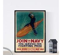 Nacnic Poster vintage. Affiche vintage pour l'enrôlement dans la marine .. Taille A4 Sans cadre