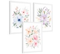 Nacnic Posters Floraux Pastel avec Art de Bouquet de Fleurs Aquarelle