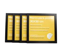 Nacnic Set de 4 cadres photo noirs 30x30cm. MDF et plexiglas de haute qualité. Ensemble de cadres carrés à suspendre. Décoration avec Posters, Diplômes, Galerie d'images et Cadres Cadeaux
