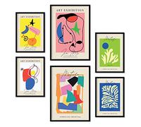 Nacnic Set of 6 affiches Exposition d'art. Collection de plaques avec collage esthétique pour la décoration d'intérieur. Tailles A3 et A4. Sans cadre.