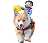 NACOCO Costume de Cavalier de Cowboy pour Chien, Style Chevalier avec poupée et Chapeau pour Halloween, Costume pour Animal Domestique (M)