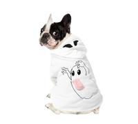 NACOCO Costume d'Halloween fantôme pour chien - Sweat à capuche chaud pour animaux de compagnie de petite et moyenne taille (fantôme blanc, taille L)