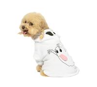 NACOCO Costume d'Halloween fantôme pour chien - Sweat à capuche chaud pour animaux de compagnie de petite et moyenne taille (fantôme blanc, taille S)