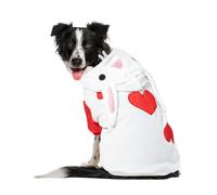 NACOCO Costume d'Halloween lapin pour chien - Sweat à capuche chaud pour animaux de compagnie de petite et moyenne taille (lapin rouge, taille L)