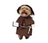 NACOCO Costume d'Halloween pour chien, vêtement de ministre pour animal de compagnie, vêtement amusant de pape clergé, réglable pour chiens de petite, moyenne et grande taille (prêtre marron, taille