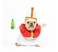 NACOCO Costume d'Halloween pour chien - Vêtements de costumade pour animal de compagnie - Tenue spéciale avec chapeau de pape réglable pour animaux de compagnie, chiens de petite, moyenne et grande