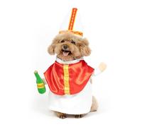 NACOCO Costume d'Halloween pour chien - Vêtements de costumade pour animal de compagnie - Tenue spéciale avec chapeau de pape réglable pour animaux de compagnie, chiens de petite, moyenne et grande