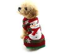 NACOCO Dog Snow Pulls Dog Vacances de Noël Bonhomme de Neige Pulls Pulls Nouvel an de Noël Pull pour Animal Domestique Vêtements pour Petit Chien et Chat(Bonhomme de Neige.XL)