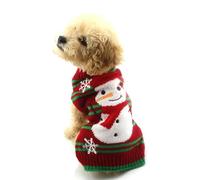 NACOCO Dog Snow Pulls Dog Vacances de Noël Bonhomme de Neige Pulls Pulls Nouvel an de Noël Pull pour Animal Domestique Vêtements pour Petit Chien et Chat(Bonhomme de Neige épais.3XL)