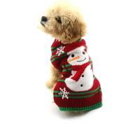 NACOCO Dog Snow Pulls Dog Vacances de Noël Bonhomme de Neige Pulls Pulls Nouvel an de Noël Pull pour Animal Domestique Vêtements pour Petit Chien et Chat(Bonhomme de Neige.XS)