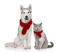 NACOCO Écharpe en tricot pour chien avec pompon blanc chaud Bandana pour les vacances d'hiver pour animal domestique Accessoires pour chat de petite taille moyenne